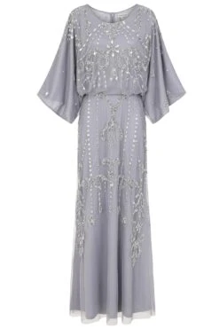 Christine Grey Embellished Maxi Dress With Batwing Sleeves