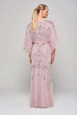 Christine Lilac Embellished Maxi Dress With Batwing Sleeves -Frock And Frill US Christine Lilac Embellished Maxi Dress 1