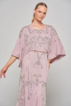 Christine Lilac Embellished Maxi Dress With Batwing Sleeves -Frock And Frill US Christine Lilac Embellished Maxi Dress 6