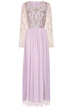 Clara Lilac Sequin Bodice Maxi Dress