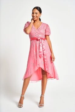 Cleo Strawberry Embellished Wrap Front Dress -Frock And Frill US Cleo Strawberry Embellished Wrap Dress 2