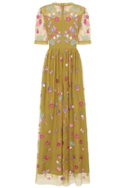 Coraline Willow Floral Embroidered Maxi Dress -Frock And Frill US Coraline Willow Floral Embroidered Maxi Dress 4