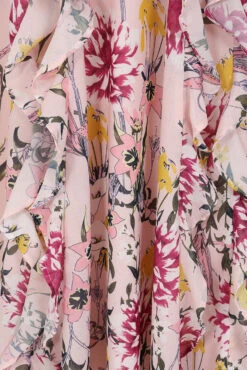 Corinna Pink Floral Print Midi Dress -Frock And Frill US Corinna Pink Floral Print Midi Dress 20