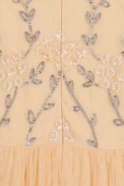 Cynthia Peach Embellished Maxi Dress -Frock And Frill US Cynthia Peach Embellished Maxi Dress 1