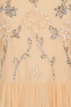 Cynthia Peach Embellished Maxi Dress -Frock And Frill US Cynthia Peach Embellished Maxi Dress 3