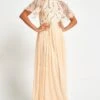 Cynthia Peach Embellished Maxi Dress
