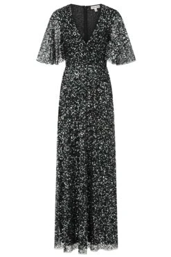 Dana Black Sequin Maxi Dress -Frock And Frill US Dana Black Sequin Maxi Dress 5
