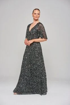 Dana Black Sequin Maxi Dress -Frock And Frill US Dana Black Sequin Maxi Dress 7