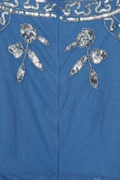 Danica Blue Embellished Midi Dress -Frock And Frill US Danica Blue Embellished Midi Dress 1