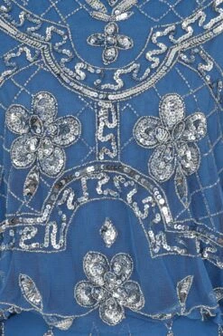 Danica Blue Embellished Midi Dress -Frock And Frill US Danica Blue Embellished Midi Dress 3