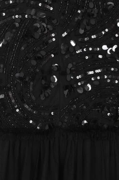 Darlene Black Sequin Maxi Dress -Frock And Frill US Darleen Black Sequin Maxi Dress 5