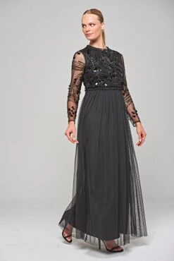 Darlene Black Sequin Maxi Dress
