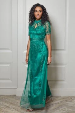 Darya Alpine Green Embellished Maxi Dress -Frock And Frill US Darya Alpine Green Embellished Maxi Dress 2 b255289a cb0c 44ff 9973 c0d80887579e