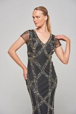 Deanna Black Sequin Maxi Dress -Frock And Frill US Deanna Black Sequin Maxi Dress 11