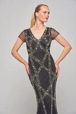 Deanna Black Sequin Maxi Dress -Frock And Frill US Deanna Black Sequin Maxi Dress 13