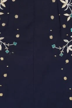 Delphine Navy Embroidered Midi Dress -Frock And Frill US Delphine Navy Embroidered Midi Dress 8