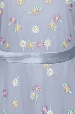 Deryn Blue Daisy Embroidered Maxi Dress -Frock And Frill US Deryn Blue Floral Maxi Dress 4