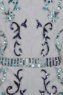 Eiden Grey Embellished Maxi Dress -Frock And Frill US Eiden Grey Embellished Maxi Dress 1