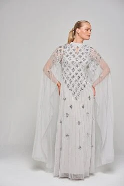 Eileen Grey Embellished Dress With Cape Sleeves -Frock And Frill US Eileen Grey Embellished Maxi Dress 4 121b34a2 14dc 4474 9b9c 7a155e259821