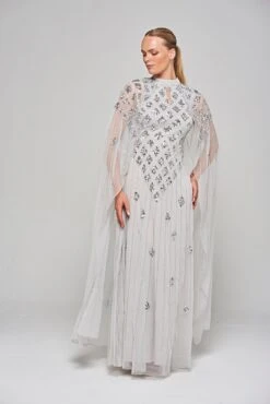 Eileen Grey Embellished Dress With Cape Sleeves -Frock And Frill US Eileen Grey Embellished Maxi Dress 9