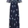 Einin Navy Embroidered Maxi Dress