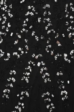 Eleanor Wrap Front Embellished Maxi Dress -Frock And Frill US Eleanor Black Embellished Maxi Dress. 1