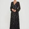 Eleanor Wrap Front Embellished Maxi Dress