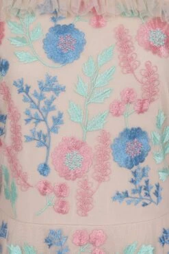 Erica Floral Embroidered Tiered Midi Dress -Frock And Frill US Erica Floral Embroidered Midi Dress 3