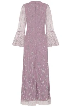 Erma Lilac Embellished Maxi Dress -Frock And Frill US Erma Lilac Embellished Maxi Dress 4
