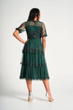 Esmerelda Green Embellished Midi Dress -Frock And Frill US Esmerelda Green Embellished Midi Dress 6