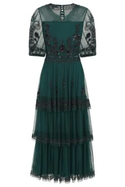 Esmerelda Green Embellished Midi Dress -Frock And Frill US Esmerelda Green Embellished Midi Dress 9