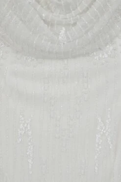 Estella White Cowl Back Embellished Maxi Dress -Frock And Frill US Estella White Embellished Maxi Dress 1