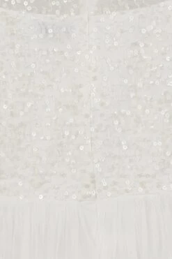 Eva White Embellished Maxi Dress With Feather Trim 15 Eva White Embellished Maxi Dress With Feather Trim -Frock And Frill US Eva White Embellished Maxi Dress 5