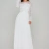 Eva White Embellished Maxi Dress With Feather Trim