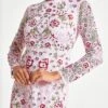 Rosalia Pink Floral Embroidered Shift Dress
