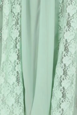 Fern Light Green Embellished Maxi Dress With Lace Panels -Frock And Frill US Fern Light Green Embellished Maxi Dress 1