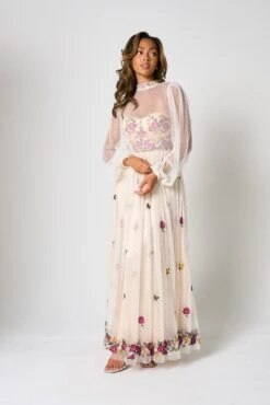 Gaia Champagne Floral Embroidered Maxi Dress -Frock And Frill US Gaia Champagne Floral Embroidered Maxi Dress 9