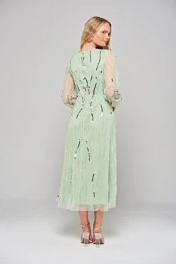 Geneva Green Sequin Midi Dress -Frock And Frill US Geneva Green Sequin Midi Dress 10