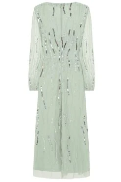 Geneva Green Sequin Midi Dress -Frock And Frill US Geneva Green Sequin Midi Dress 4