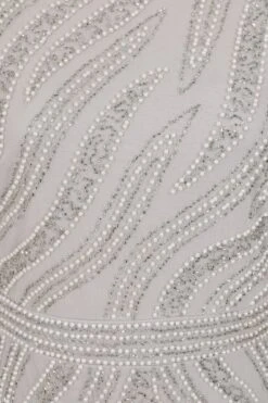 Hermia Grey Embellished Midi Dress -Frock And Frill US Hermia Grey Embellished Midi Dress 3