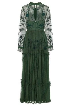 Ivy Green Floral Embroidered Maxi Dress 18 Ivy Green Floral Embroidered Maxi Dress -Frock And Frill US Ivy Green Embroidered Maxi Dress 10
