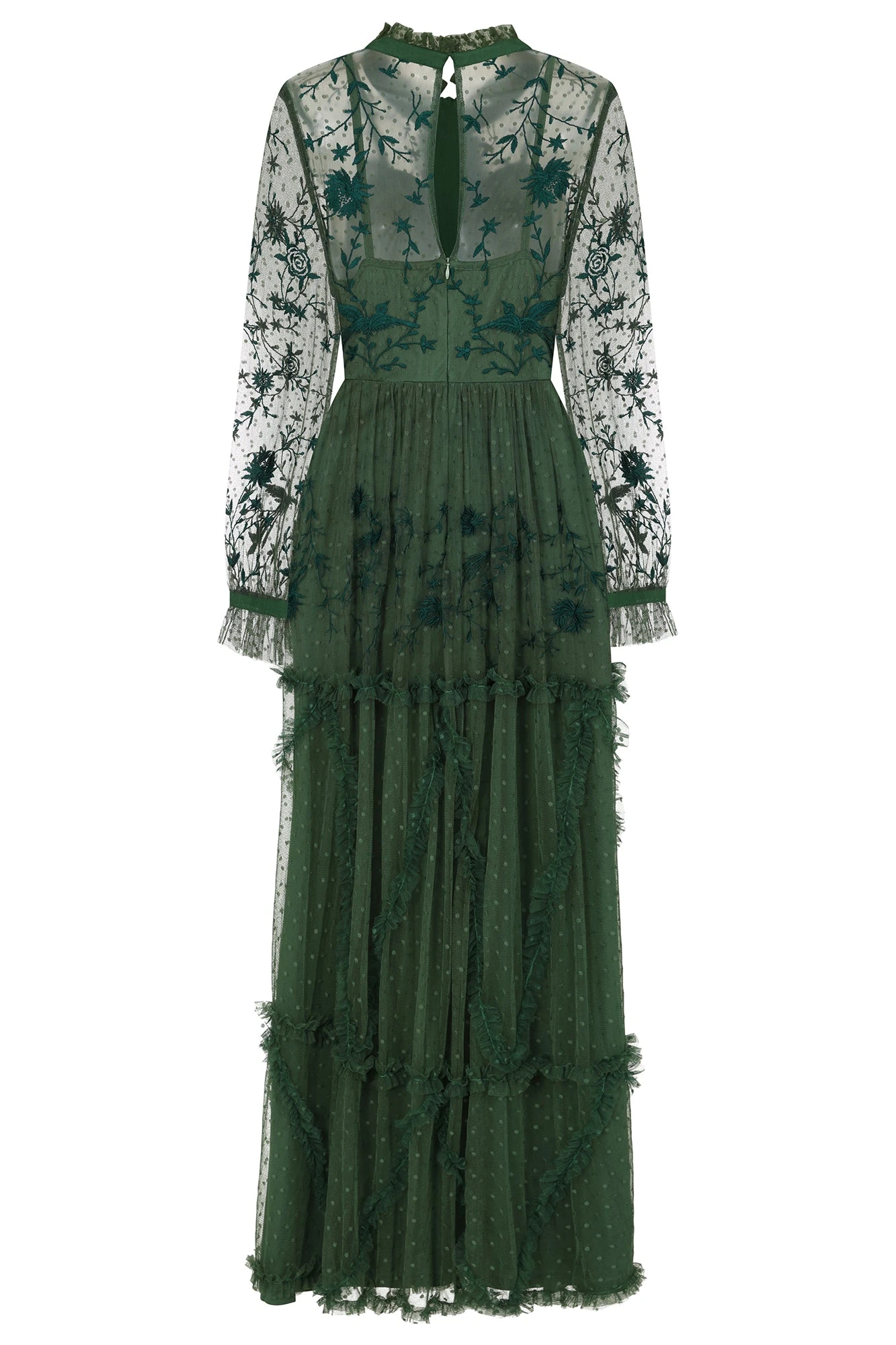 Ivy Green Floral Embroidered Maxi Dress 9 Ivy Green Floral Embroidered Maxi Dress - Image 9