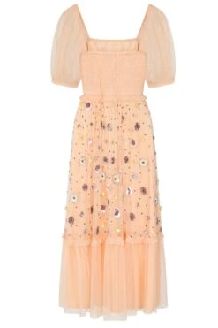 Jalin Almond Floral Embellished Square Neck Midi Dress -Frock And Frill US Jalin Almond Sequin Midi Dress 4