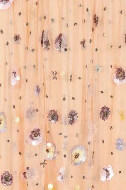 Jalin Almond Floral Embellished Square Neck Midi Dress -Frock And Frill US Jalin Almond Sequin Midi Dress 5