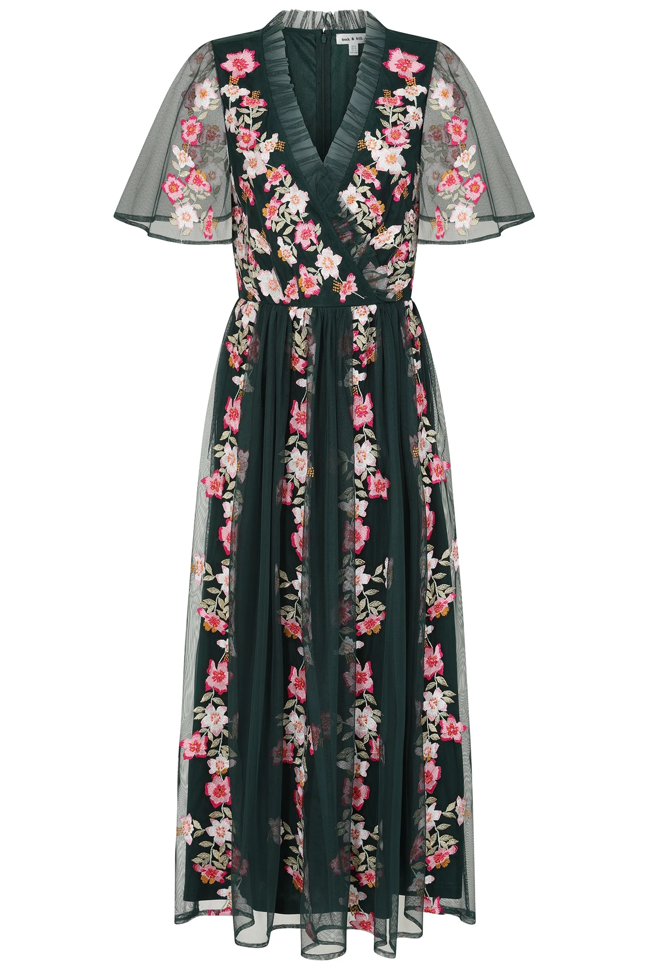 Jelena Green Floral Embroidered Midi Dress - Image 2