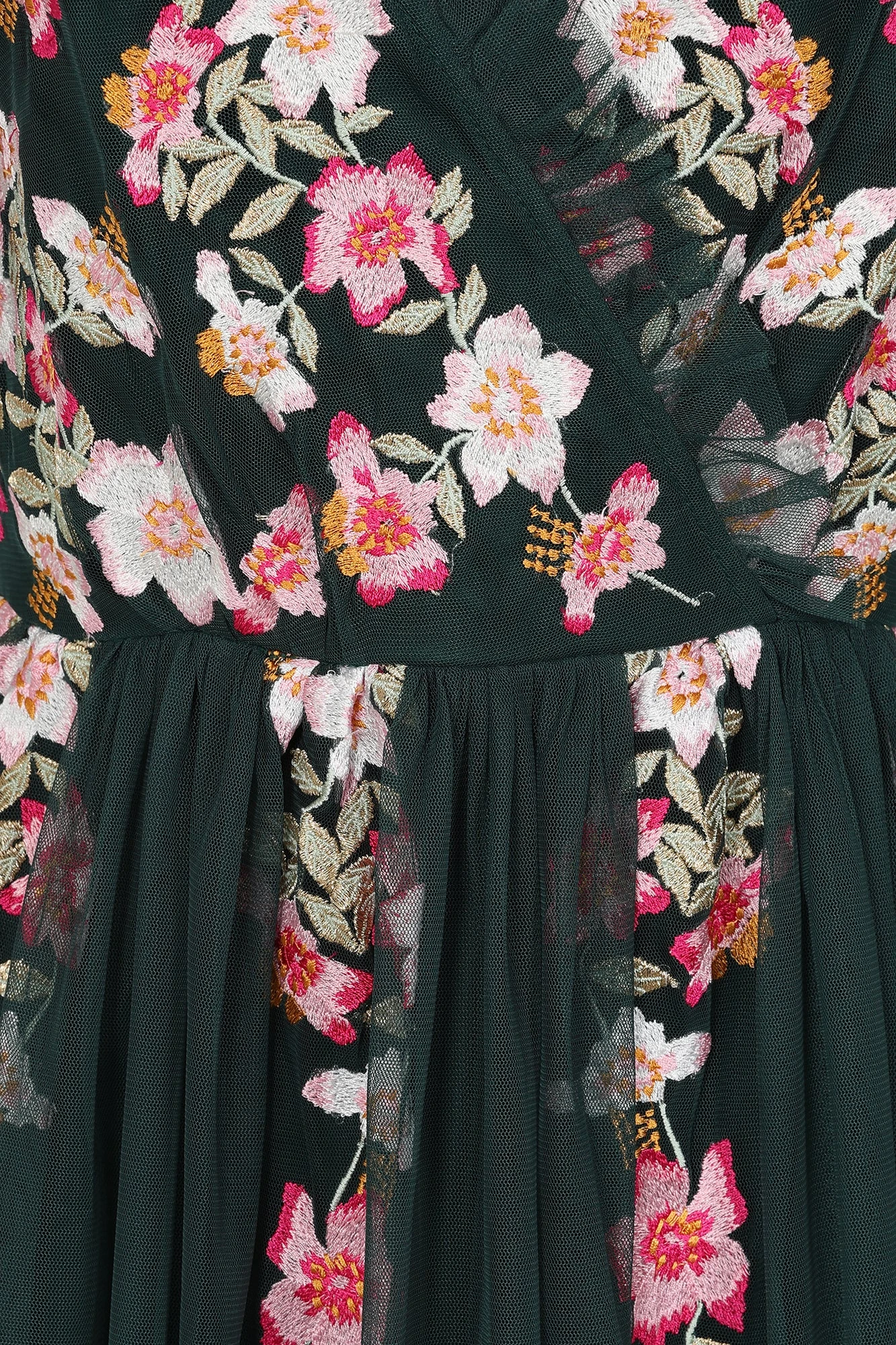 Jelena Green Floral Embroidered Midi Dress - Image 6