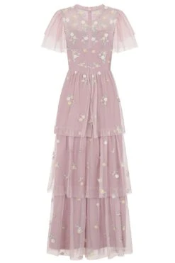 Jemima Blush Tiered Floral Embroidered Maxi Dress -Frock And Frill US Jemima Blush Floral Maxi Dress 4