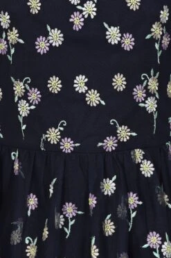 Jemima Navy Daisy Embroidered Tiered Maxi Dress -Frock And Frill US Jemima Navy Floral Maxi Dress 3