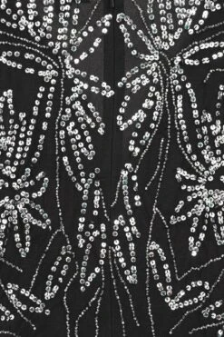 Josephine Black Embellished Maxi Dress -Frock And Frill US Josephine Black Embellished Maxi Dress. 1