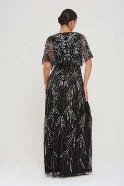 Josephine Black Embellished Maxi Dress -Frock And Frill US Josephine Black Embellished Maxi Dress 1